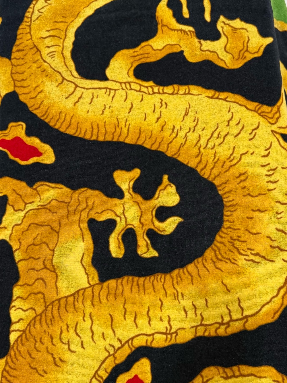 Valentino Black Mat with Golden Dragon Print